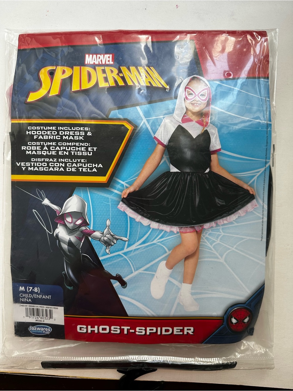 Marvel Spider-Man Ghost-Spider Kids Costume - Black, White & Pink